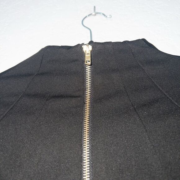 Alexia Admor Black Split Neck Shealth Midi‎ Dress Size XS - Picture 8 of 10